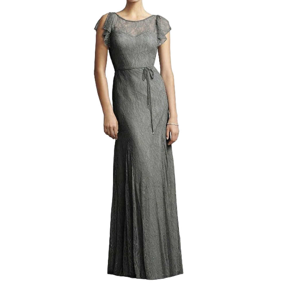 NWT Jenny Yoo Florentine Lace Sweetheart Charcoal Bridesmaid Dress Size 26